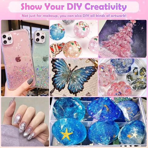 6 Colors Body Face Glitter Gel for Skin and Hair, Makeup Sparkles Rave Accessories for Festival Outfits, Mermaid Decorations, Disco Cowgirl, Mardi Gras in Kuwait