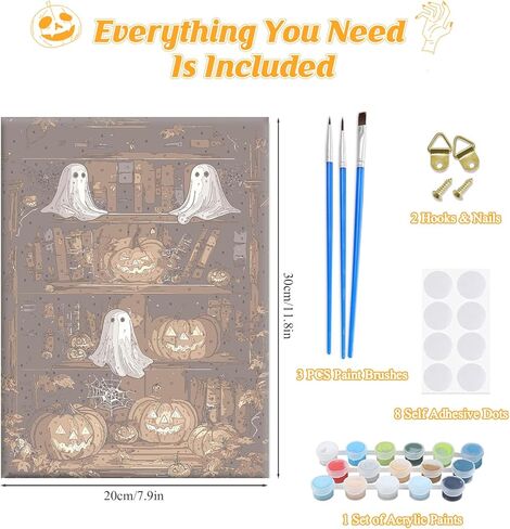 Paint by Numbers Kit for Adults with Framed Canvas&Wooden Easel, DIY Acrylic Paint by Numbers Kits for Adults Beginner, Castle Night Drawing Paintwork Arts and Crafts for Home Wall Decor, 12x16inch in Kuwait