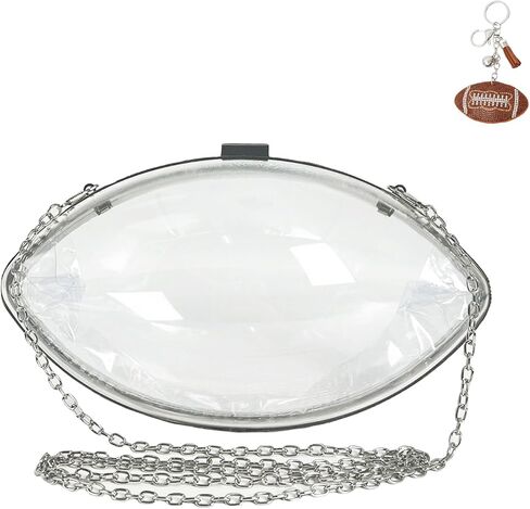 Clear Football Purse Transparent Clear Football Bag with Charm See Thru Stadium Sports Crossbody Bag Game Day in Saudi Arabia