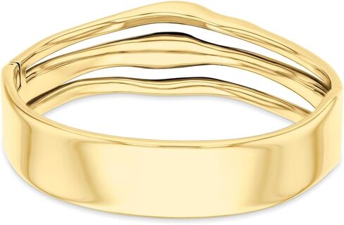 Calvin Klein Wavy Bangle Bracelet for Women - Stainless Steel with Hinge Closure - Modern Elegance - Premium Fashion Jewelry Accessory - Gift for Her in Saudi Arabia