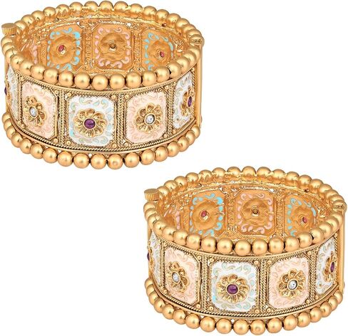 Aheli 2.4 Inch Meenakari Work Openable Bangle Set of 2 Gift for Women in Saudi Arabia