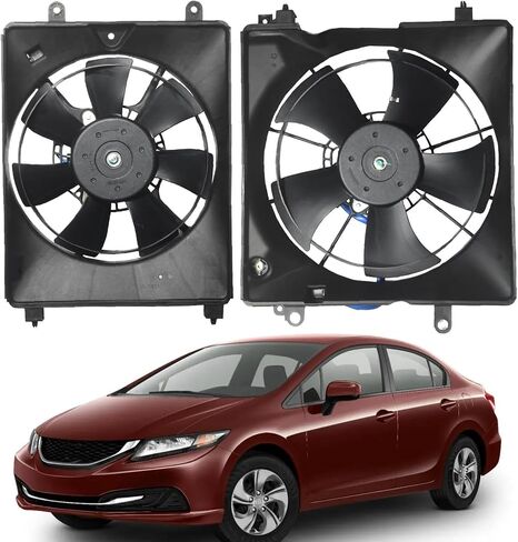 12V Engine Radiator Cooling Fan Assembly for Honda Civic 2012-2015 and Acura ILX 2013-2015 - Electric Automotive Fan in Saudi Arabia