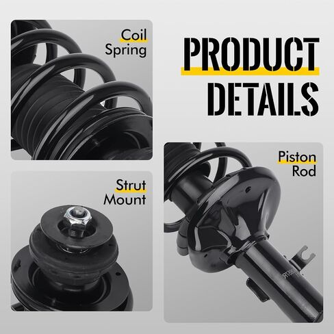 زوج أمامي من KUSATEC ممتص للصدمات مناسب لسيارة Chevy Aveo 2004-2011، Pontiac G3 2009-2010/Wave 2005-2008، 172295 172296 دعامات يسار/يمين مع مجموعات زنبركية ملفوفة in Saudi Arabia
