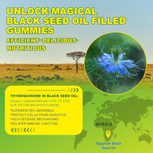 Black Seed Oil Gummies & Chlorophyll, Biotin 500mcg with Hydrolyzed Collagen, Raw Manuka Honey, Organic Cold Pressed - Ultimate Absorption for Skin, Hair & Nails, Digestive, Overall Health, Sugar Free in Saudi Arabia