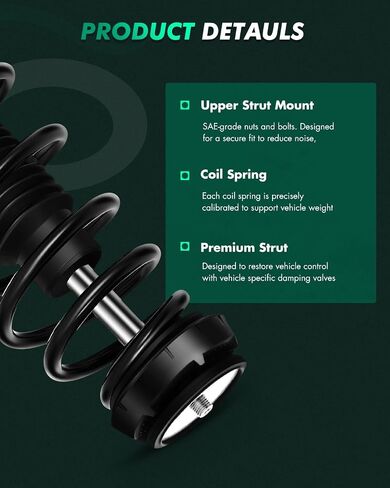 SCITOO - Front Complete Strut & Coil Spring Assembly Fits for Chevrolet Cruze 2011-2015,for Chevrolet Cruze Limited 2016 with 372664 372663 - Set of 2 in Saudi Arabia
