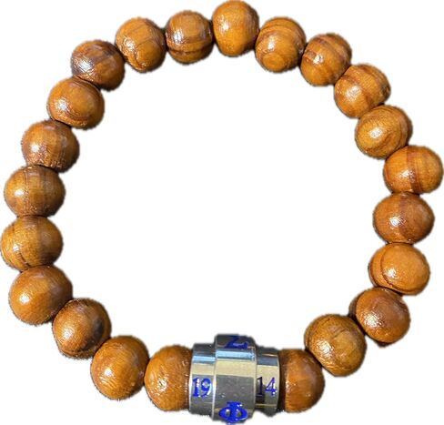 Phi Beta Sigma Durable Stretchy Beaded Bracelet - Brown in Kuwait