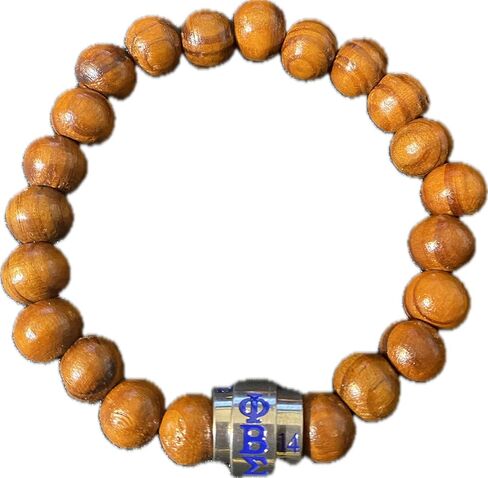 Phi Beta Sigma Durable Stretchy Beaded Bracelet - Brown in Kuwait