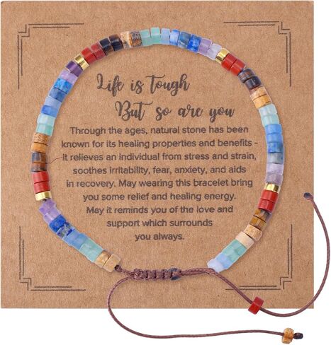 Inspirational Bracelet for Women, Life is Tough But So are You Encouragement Natural Stone Bracelet Get Well Present Bracelets for Women Sister Friends Spiritual Gift in Saudi Arabia