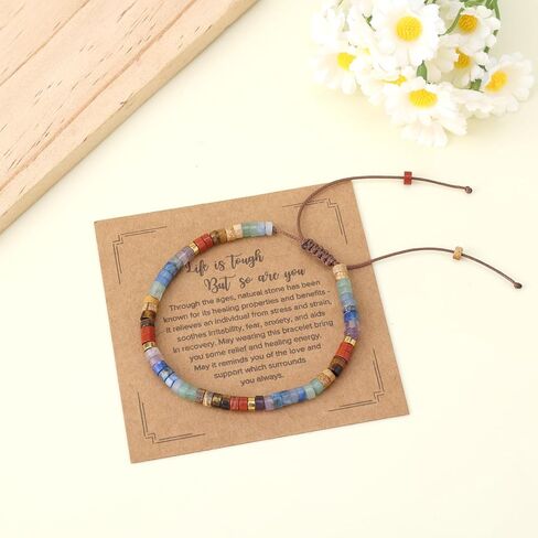 Inspirational Bracelet for Women, Life is Tough But So are You Encouragement Natural Stone Bracelet Get Well Present Bracelets for Women Sister Friends Spiritual Gift in Saudi Arabia