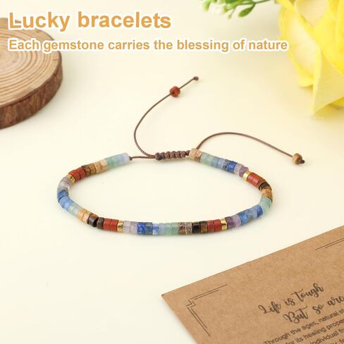 Inspirational Bracelet for Women, Life is Tough But So are You Encouragement Natural Stone Bracelet Get Well Present Bracelets for Women Sister Friends Spiritual Gift in Saudi Arabia