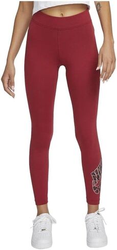 Women's Nike Red/Animal Printed Tight Fit Mid Rise Full Length Leggings - S in Saudi Arabia