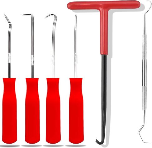 Spring Hook O Ring Pick Set ５pcs for Automotive Oil Seal O-Ring Seal Gasket Hook and Pick Set Motorcycle Spring Puller Tool Mechanic Pick Set in Kuwait
