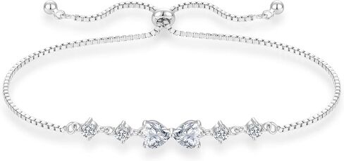 STARCHENIE Heart Bracelet for Women 925 Sterling Silver Birthstone Bracelet Adjustable Jewelry in Kuwait