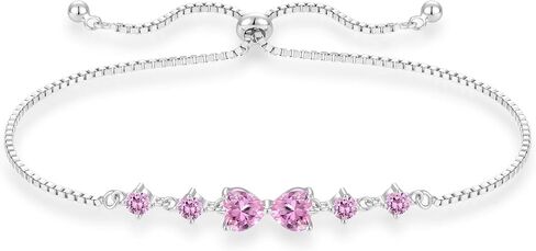 STARCHENIE Heart Bracelet for Women 925 Sterling Silver Birthstone Bracelet Adjustable Jewelry in Kuwait