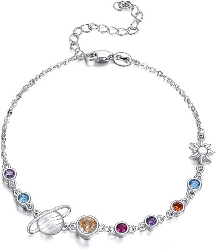 YFN Solar System Bracelet Sterling Silver Universe Planet Charm Bracelet Space Jewelry for Women Solar System Gifts in Saudi Arabia