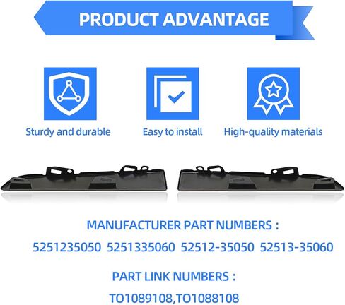 Front Bumper Grille Headlight Filler Trim Panels Compatible with Toyota Tacoma 2001 2002 2003 2004 Replace OE Number TO1088108 TO1089108 5251335060 5251235050 (1Pair) in Saudi Arabia