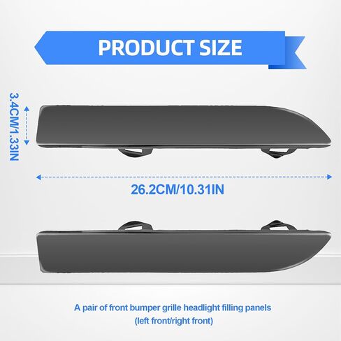 Front Bumper Grille Headlight Filler Trim Panels Compatible with Toyota Tacoma 2001 2002 2003 2004 Replace OE Number TO1088108 TO1089108 5251335060 5251235050 (1Pair) in Saudi Arabia