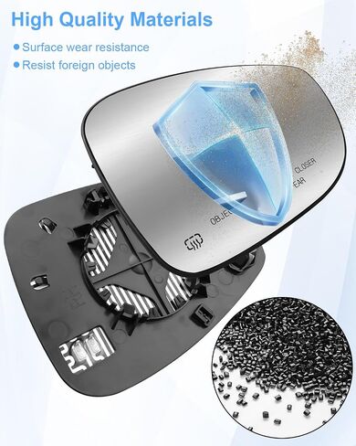 Right Passenger Side Mirror Glass Compatible with Chrysler Pacifica 2017-2022 Voyager 2020-2022 Replace 68318282AB, with Heated Blind Spot Detection in Saudi Arabia
