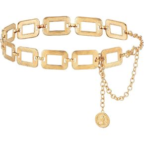 Chain Belt for Women Metal Waist Chain Chunky Belly Link Belt Thick chain Belts Trendy Adjustable Waist Belts Gold Fashion Cute Body Chains for Girls Ladies Dresses Vest Jeans Pants Trousers in Saudi Arabia