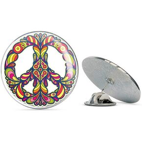 Colourful Peace Symbol Round Metal 0.75" Lapel Pin Hat Shirt Pin Tie Tack Pinback in Kuwait