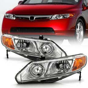KEEKPO - For 2006 2007 2008 2009 2010 2011 Honda Civic 4-Door Sedan Black Factory Style Headlights Headlamps Left+Right in Saudi Arabia
