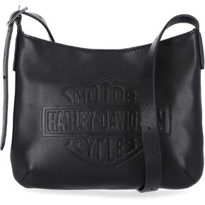 Harley-Davidson Women's Bar & Shield Logo Leather Crossbody Purse, Black in Saudi Arabia