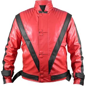Michael Thriller Jacket – Red and Black Faux Leather Jacket | MJ Coat for Mens | Halloween Costume Party Outfit in Saudi Arabia