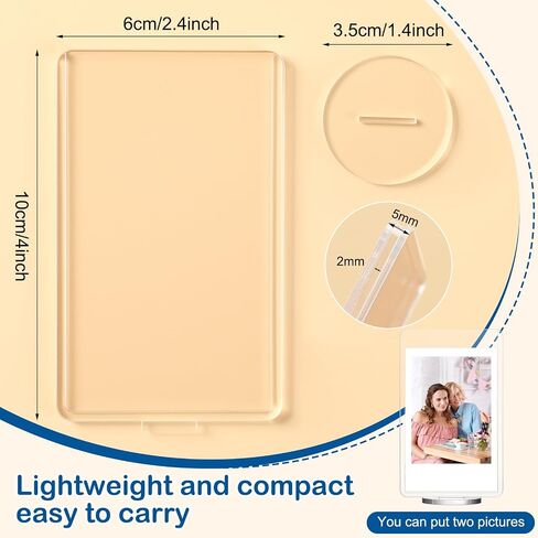 إطار صور أكريليك Marspark 15 قطعة مقاس 2 × 3 بوصة مع قاعدة عرض صور أكريليك شفافة وإطارات صور صغيرة مربعة شفافة مزدوجة الجوانب وشاشة سطح مكتب شفافة عموديًا لزخارف الصور الصغيرة للفيلم in Saudi Arabia
