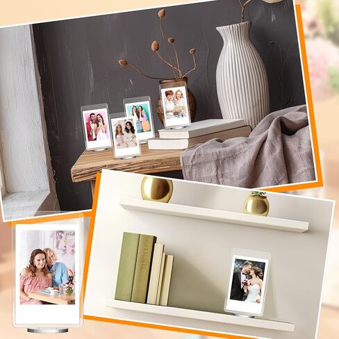 إطار صور أكريليك Marspark 15 قطعة مقاس 2 × 3 بوصة مع قاعدة عرض صور أكريليك شفافة وإطارات صور صغيرة مربعة شفافة مزدوجة الجوانب وشاشة سطح مكتب شفافة عموديًا لزخارف الصور الصغيرة للفيلم in Saudi Arabia