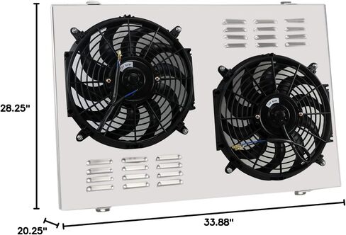 Performance Aluminum Shroud+Fan for 1988-1999 1998 Chevy GMC Truck C/K 1500 2500 3500 5.7L High Output Dual Radiator Fan in Saudi Arabia