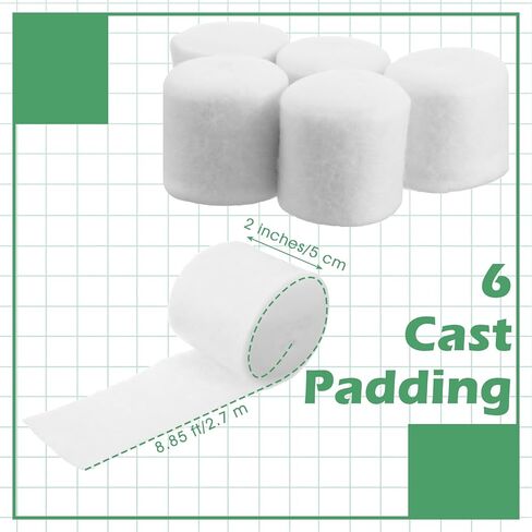 6 Rolls Cast Padding, Individual Pack Soft Cotton Undercast Padding Wrap, Paddings Bandage Cast Use with Plaster Cloth Gauze for Halloween Wrap Bandage Art, Body Casts, Mask Making, Craft in Saudi Arabia