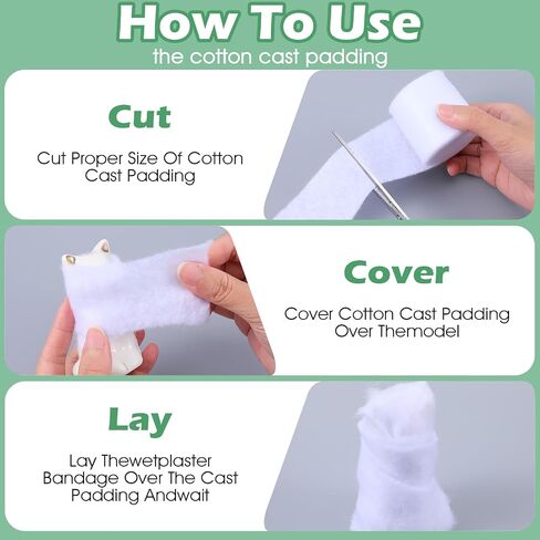 6 Rolls Cast Padding, Individual Pack Soft Cotton Undercast Padding Wrap, Paddings Bandage Cast Use with Plaster Cloth Gauze for Halloween Wrap Bandage Art, Body Casts, Mask Making, Craft in Saudi Arabia