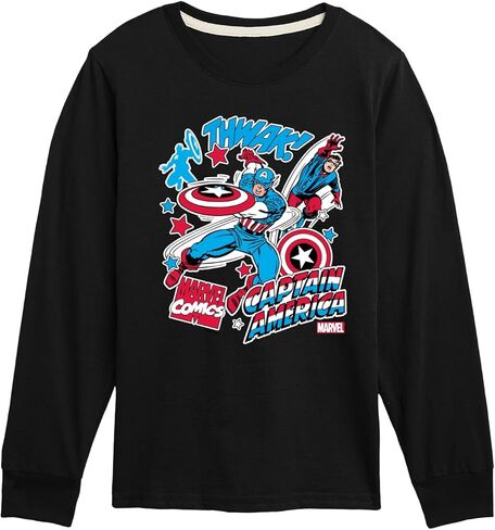 Marvel Captain America - Stickers - Toddler and Youth Long Sleeve Graphic T - Shirt in Saudi Arabia
