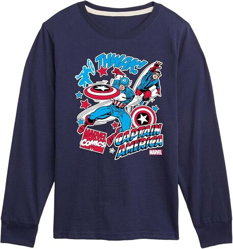 Marvel Captain America - Stickers - Toddler and Youth Long Sleeve Graphic T - Shirt in Saudi Arabia