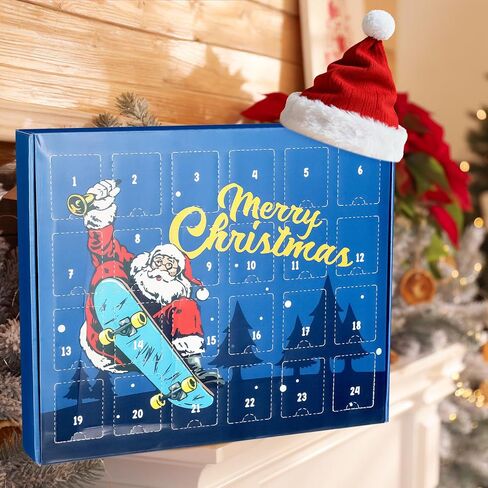 24 Pairs Christmas Sock Advent Calendar 2025 Unisex Socks 24 Days Countdown Gift for Adults Xmas Party Favor (Men's Christmas Countdown Socks) in Saudi Arabia