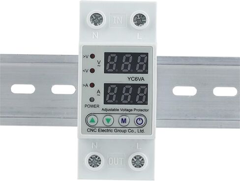 YC6VA شاشة LED مزدوجة 230 فولت Din السكك الحديدية قابل للتعديل أكثر من تحت الجهد الحالي جهاز حماية جهاز التتابع (40A) in Kuwait