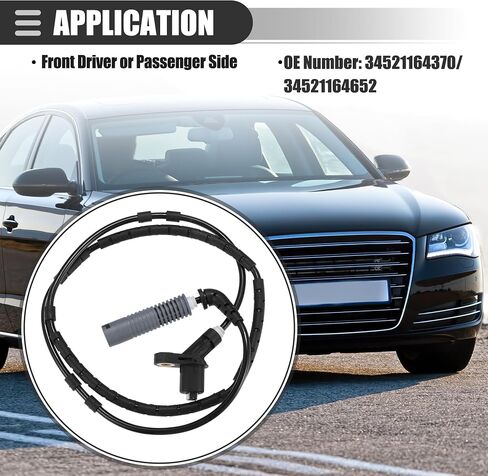Motoforti Rear Left Right ABS Sensor, Wheel Speed Sensor, for BMW 320I 2001-2002, Plastic, No.34521164370/34521164652, Black in Saudi Arabia