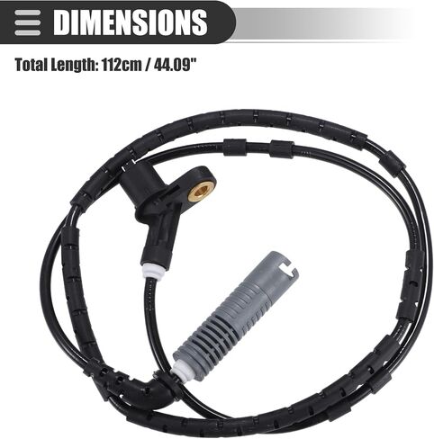 Motoforti Rear Left Right ABS Sensor, Wheel Speed Sensor, for BMW 320I 2001-2002, Plastic, No.34521164370/34521164652, Black in Saudi Arabia