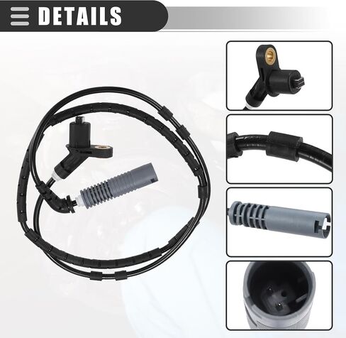 Motoforti Rear Left Right ABS Sensor, Wheel Speed Sensor, for BMW 320I 2001-2002, Plastic, No.34521164370/34521164652, Black in Saudi Arabia