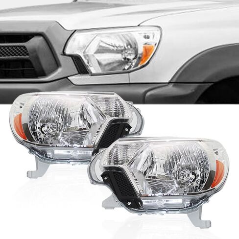 Headlights Headlamps Assembly Chrome Housing Pair for 2012-2015 for Toyota for Tacoma in Saudi Arabia