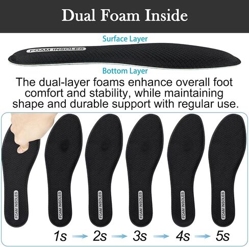 Memory Foam Insoles for Skechers Women & Men Shoes, Double-Layer Foams Insole Inserts Replacement for Work & Sport Sneakers Boots Foot Comfort(Size:US Women7-EU37) in Saudi Arabia
