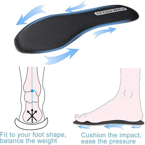 Memory Foam Insoles for Skechers Women & Men Shoes, Double-Layer Foams Insole Inserts Replacement for Work & Sport Sneakers Boots Foot Comfort(Size:US Women7-EU37) in Saudi Arabia