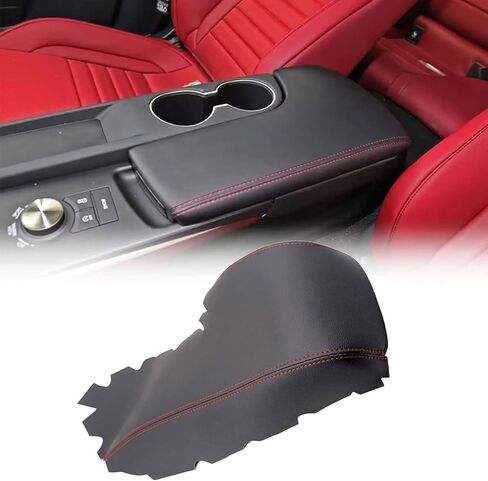 GXARTS Red Suture Leather Center Console Lid Armrest Cover Fit for Lexus IS250 IS350 2014 2015 2016 2017 (Leather Part only) in Saudi Arabia