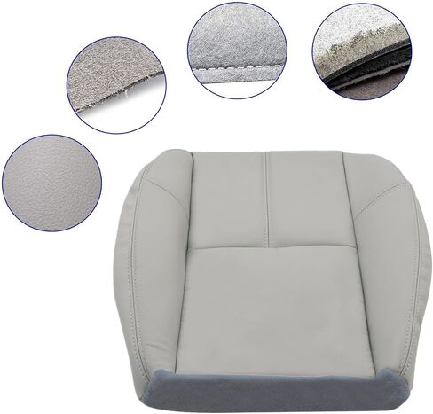 SecosAutoparts Driver and Passenger Bottom & Top Lean Back Seat Covers Leather Gray Compatible with Chevy Silverado Tahoe Suburban Avalanche Sierra Yukon 1500 2500 3500HD 2007-2014 in Saudi Arabia