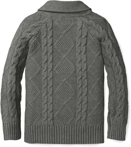 Inorin Boy's Sweater Cardigan Button Down Shawl Collar Cable Knitted Outwear Sweater Coats with Pockets Deep Navy Blue in Kuwait