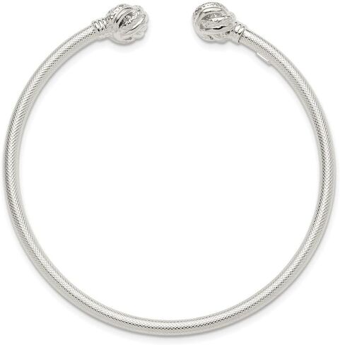 925 Sterling Silver Gold-tone Textured Love Knot Cuff Bangle Bracelet in Saudi Arabia