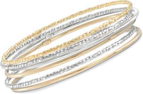 Ross-Simons Two-Tone Sterling Silver Jewelry Set: 6 Bangle Bracelets in Saudi Arabia