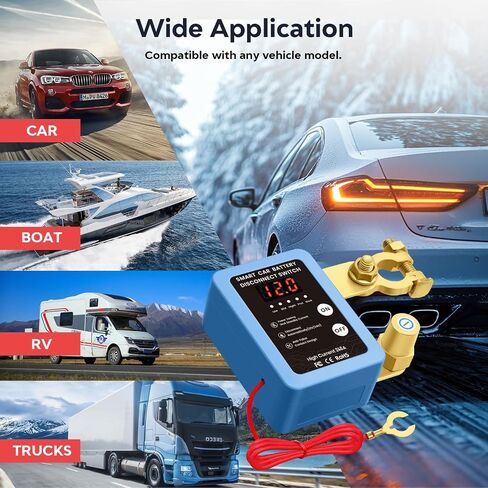 Kill Switch for Car - 12V Remote Battery Disconnect Switch Smart Voltage Car Battery Kill Switch for Vehicle, RV, ATV, Truck, Boat in Saudi Arabia