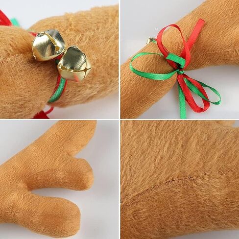 Car Reindeer Antlers & Nose - Window Roof-Top & Grille Rudolph Reindeer Jingle Bell Christmas Costume - Auto Accessories Decoration Kit Best for Car SUV Van Truck, Xmas Gift Set (Brown) in Saudi Arabia