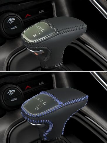Leather Gear Shift Knob Covers for Dodge Charger Challenger 2015-2023 and Dodge Durango18-23,Carbon Fiber Leather Hand-Stitched Shifter Sleeve in Saudi Arabia